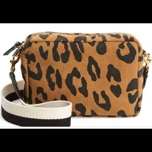 Clare V | Pablo Leopard Cat Print Midi Sac Crossbody Bag |